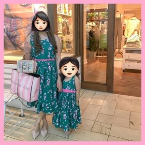 MOM & DAUGHTER MATCHY GREEN FLORAL DRESS